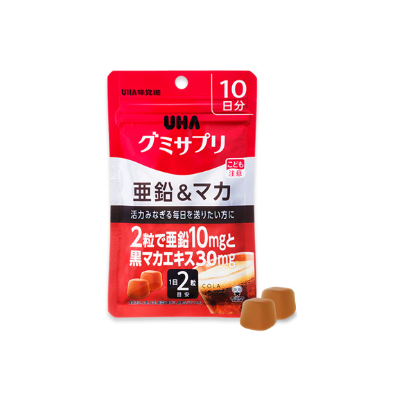 UHA Gummy Supple цинк и мака со вкусом колы