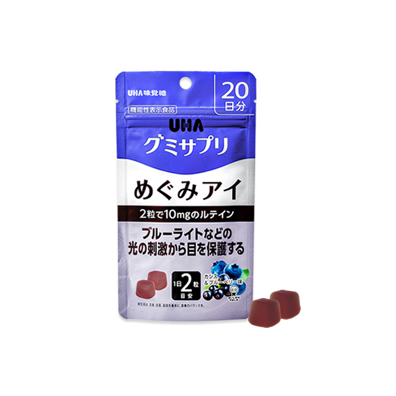 UHA Gummy Supple Megumi Eye для зрения со вкусом черники