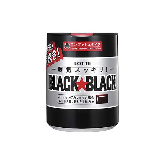 LOTTE Black Black бодрящая жевательная резинка в банке