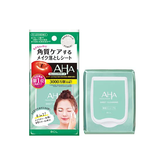 BCL AHA Cleansing Research салфетки для снятия макияжа с AHA кислотами