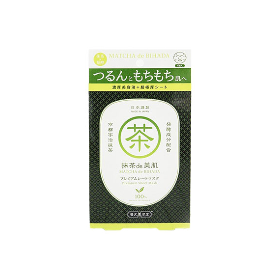 Matcha de Bihada Premium Sheet Mask маски для лица с зеленым чаем Матча